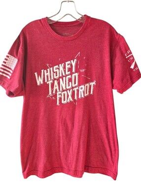 Grunt Style Red "Whiskey Tango Foxtrot" Short Sleeve Tee Size Large